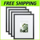 Set of 4 Solid Wood 11x14 Collage Frames in Rustic Black - Tabletop & Wall Mount