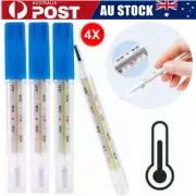4x Mercury Free Adult Kids Thermometer Scale Traditional Glass Clinical Accuracy