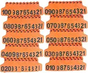 Cattle Ear Tags Livestock Animal Ear Tag for Cows Goats Pigs Number 001-100,Orange