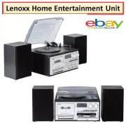 Stereo System Turntable Vinyl Record Player Cassette Recorder CD Bluetooth USB