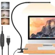 10W LED Desk Lamp with Clamp Dimmable Clip on Reading Light Study Table Lamp New