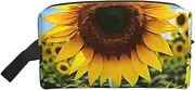 [FSCEV] Yellow Sunflower Storage Bag Toiletry Bag Travel Bag Cute Cosmetic Bag Makeup Accessories, White, One Size