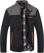 [HOOD CREW] Men’s Quilted Down Jacket Autumn Winter Coat Lightweight Business Causal Shirt Jacket