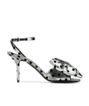 Balenciaga Square Knife Polka Dot Bow Sandals 39 Gray