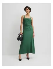 [Country Road] Tucked Slip Dress in Pine