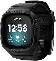 [Spigen] Rugged Armor Pro Case Designed for Fitbit Sense (2020) / Fitbit Versa 3 (2020) Rugged Armor Pro Hard Cover - Black