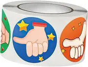 HOMSFOU Motivational Round Stickers for Roll of Encouraging Stickers with Cute Thumb Designs for Teachers and Parents for Rewarding Positive Behavior Classrooms Home