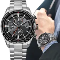 在飛比找PChome24h購物優惠-CITIZEN 星辰 鈦金屬 光動能電波萬年曆計時手錶 AT