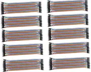 ETHZZLE 40-pin Wire Line Breadboard Jumper Cables Set 2.54mm Spacing 10cm Length Compatible Breadboard