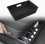 Under Seat Storage Box Compatible with Tesla Model Y 2016-2022 Underseat Hidden Organizer Tray Bin Double-Sided Felt Texture