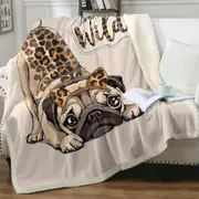 Funny Born to be Wild Pug Throw Blanket