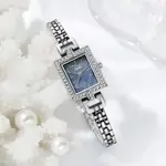 歌迪新款霧霾藍手鏈錶中古小方盤精致石英錶女士小巧輕奢防水手錶