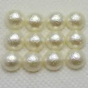 200 Ivory Acrylic Textured Glitter Half Pearl Bead 10mm FlatBack Scrapbook Craf