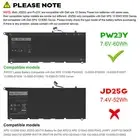60WH Battery For Dell XPS 13 9360,XPS 13-9360-D1605G D1609 Serie PW23Y RNP72