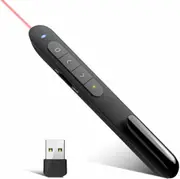 USB Wireless Presenter Remote Presentation Clicker, Volume Control PowerPoint Clicker with Red Pointer Long Range PPT Slide Advancer for Mac Laptop PC Computer