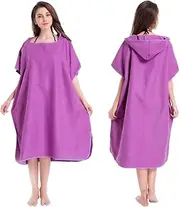 Changing Robe Towel Poncho with Hood for Surfing Swimming Wetsuit One Size Fit All