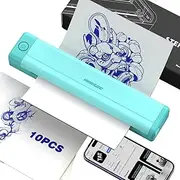 Padieoe Tattoo Stencil Printer with 10Pcs Transfer Paper - Bluetooth, Wireless, 2000mAh - Portable Thermal Printer Machine for Tattoo Artists - 11.5x2.6x1.8in - Green