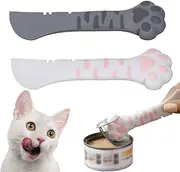 Cat Food Spoon, 2 Pack Safe Silicone Cat Food Scoop Curved Head Effort-Saving Portable Cat Food Can Opener for Home, Travel (ZLXHDLLUAG-11)