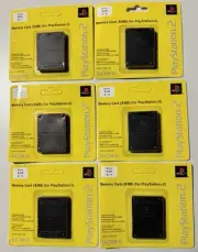 PlayStation 2 - Memory Cards 8MB Black (Bulk Bundle x 6)