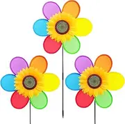 Wind Spinners | Sunflower Windmill - Windproof Windmill Decor with Garden Stake for Courtyard Balcony Lawn Yard Decoration