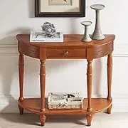 HOLGVE Console Table, Entryway Table with Drawers, Wood Sofa Table, Behind Couch Table, Contemporary Accent Table, Hallway Table with Lower Shelf, Foyer Table(Natural,39.3inch/100cm)