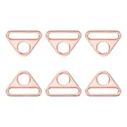 6Pcs 1.5" Adjuster Triangle with Bar Swivel Clip D Dee Ring Buckle, Rose Gold