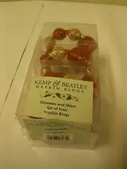 Kemp & Beatley Shimmer & Shine Holiday Holder Napkin Ring Gold Red New