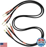 CESS-277-3f Super Soft Silicone 12 Gauge Wires, 4mm Banana Plug to Flex Braid