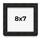 8x7 Shadow Box Black Rustic Barnwood Display Frame | 1.125 Inch Deep | 0.875 In