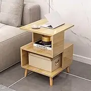 Square End Table, Small Side Table for Couch, Sofa Table Nesting Tables for Living Room, Bedroom, Bedside, 40 * 40 * 57cm (Color : Wood)
