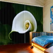Trumpet-ShapeSd Flowers 3D Blockout Photo Print Curtain Fabric Curtains Window