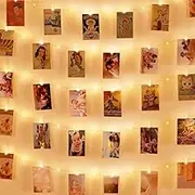 AUAUY 50 LED Photo Clip String Lights, 5M USB Operated Photo Wall Photo Clips String Light with 30 Clear Clips, Photo String Lights with Clips for Dorm Room Decor, Birthday Wedding Party Christmas