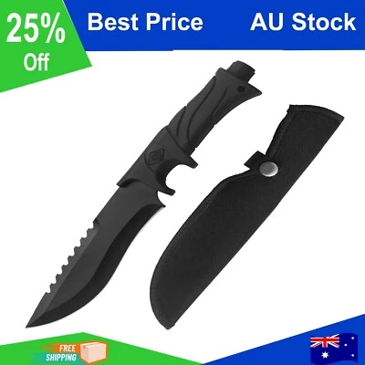 Fixed Blade with Carry Case Grip Camping Fishing Hiking Pig Hunting bowie razor