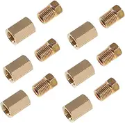 LALADEFIEE Brake Line Accessories Lines Connectors Thread Brake Line Connector Brake Line Fittings 3/16 Brake Line Fitting Automotive Brake Line Connector Brake Hose Fittings Brass Golden