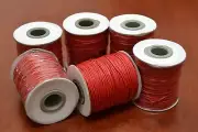 6 ROLLS - 600 METERS RED WAXED COTTON BEADING CORD STRING ROLL 1MM #F-51I