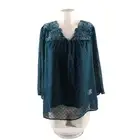NWT STYLE&CO Embroidered Floral Eyelet Blouse W/ Cami M(8-10) Teal Chiffon
