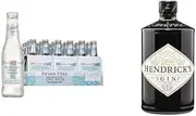 Hendrick's Original Gin 700ml & Fever-Tree Light Mediterranean Tonic Water 200ml (Pack of 24 Glass Bottles)
