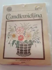 New FLOWER BASKET # 9025 Candlewick Embroidery Kit 12" X 12" Dritz Risdon