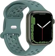 Geageaus Sport Bands Compatible with Apple Watch 38mm 40mm 41mm 42mm 44mm 45mm 46mm 49mm, Breathable Waterproof Soft Silicone Replacement Straps for iWatch Series 10/9/8/7/6/5/4/3/2/1/SE/SE 2/Ultra/Ultra 2 Women and Men