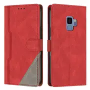 Clasp Case with Flip Wallet Stand Function Cover for Samsung S9 - Red