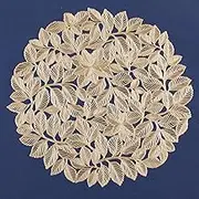 FAVE Golden Round Placemats Set of 6 Vinyl Slip Resistant Table Mats Elm Leaf Washable Indoor/Outdoor Vinyl Hollowout Placemats for Dining Table Durable PVC Table Mats (Elm Leaf, 6PCS)