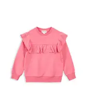Miles The Label Girls' Confetti Eyelet Sweatshirt - Little Kid