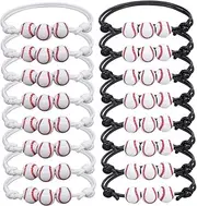 4pcs Baseball Keychain Baseball for Kids Car Lover Charm Braclets Souvenirs Pendants Toys Key Ring Bracelet Mini Baseball Keychains Wood Baseball Design Keychains Key Rings