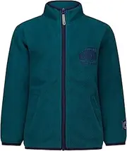 [SALT AND PEPPER] Warm Boys' Fleece Jacket with Tractor Embroidery, bottle green, One Size