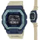 【CASIO 卡西歐】G-SHOCK 潮汐日光月相 LCD寬錶面智慧藍芽電子錶-藍米(GBX-100TT-2 衝浪 運動錶)