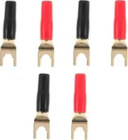 Kisangel 6pcs u Shape Banana Plug Terminals for Speaker y Fork Plated Audio Cable Connectors