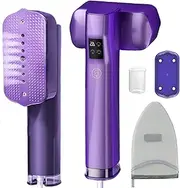 Steamer Iron for Clothes, Portable 2 In 1 Travel Handheld Garment Steamer,20 Minutes of Continuous Steam,100ml Water Tank,Steamer Ironing Gloves,1000W Light Steam Iron for Travel and Home (Violete)