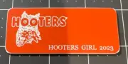 ~NEW~ HOOTERS Girl NAME TAG Uniform Collectible Halloween Costume Pin 2023