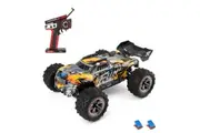 Wltoys 184008-B Remote Control Car 2.4GHz 1/18 All Terrain Remote Control Truck 60KM/H High Speed Off Road Car with Brushless Motor LED Light Zinc Alloy Gear 2 Battery (Yellow , 2 battery)