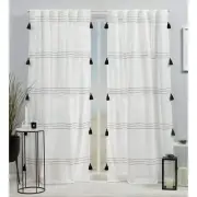 Curtains Demi Light Filtering Tab Top Curtain Panel Pair, 54"x84", Black, Set...